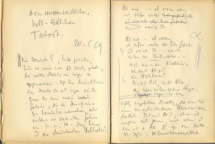 Entwürfe zu "Als wie" in Ernst Meisters Arbeitsbuch
