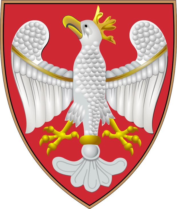 Das Wappen des Königreichs Polen: Weißer Adler auf rotem Grund. Das Wappen des Königreichs Polen: Weißer Adler auf rotem Grund.