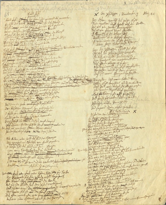 Drostes Handschrift von "Halt fest!", "An Philippa" und "Die todte Lerche"